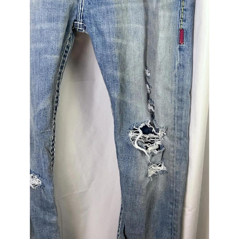 True Religion Women's Jeans 28 X 30 Contrast Stitching EUC Distressed Boot Cut - Picture 4 of 9